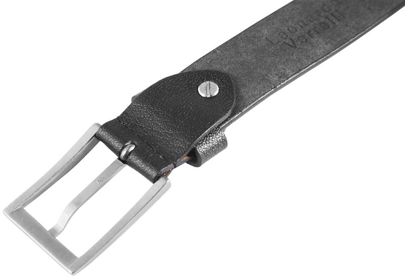 Leonardo Verrelli genuine leather belt, black, can be shortened, length 140 cm