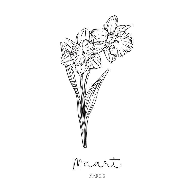 Geburts-Blumenfliese | Januar