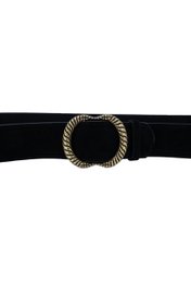 Cinturón mujer de piel serraje con hebilla estilo vintage FD450
