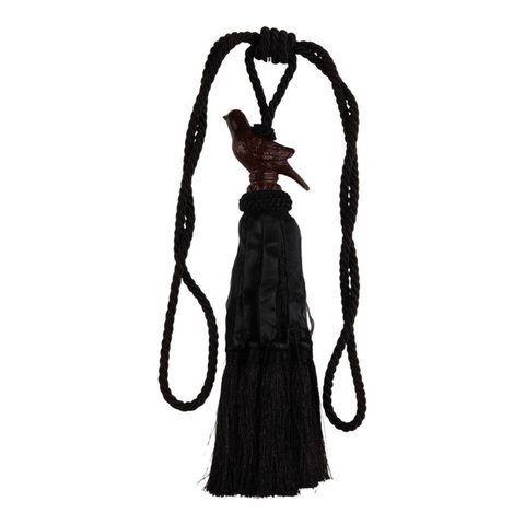 Quaste Vogel 62 cm – Schwarz – Stoff