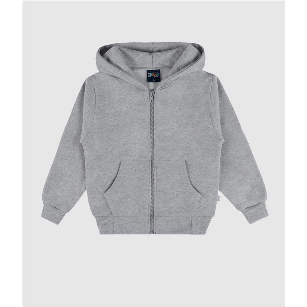 Basic, børstet fleece-jakke med lynlås