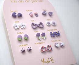 Box of 12 Ceramic Earrings — A Year of Poetry parma