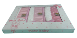 Lot de 3 gants de bain bébé 100% coton