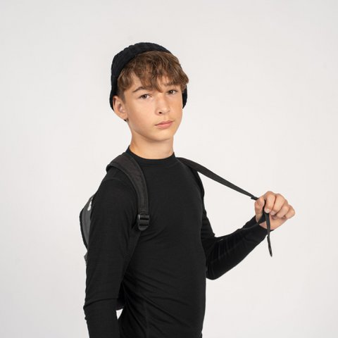 Kids' Long Sleeve Crew 250 Merino Zwart