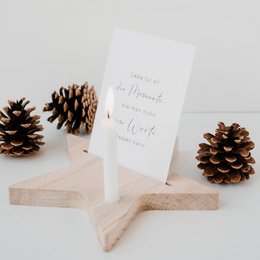 Porte-cartes étoile en chêne 20cm (UE = 6 pcs.)