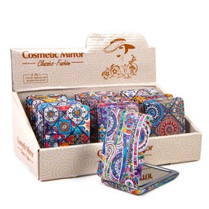 Cosmetics mirror angular in Boho -style 1 - 12 -Set - 7.5 x 7.5 x 1cm