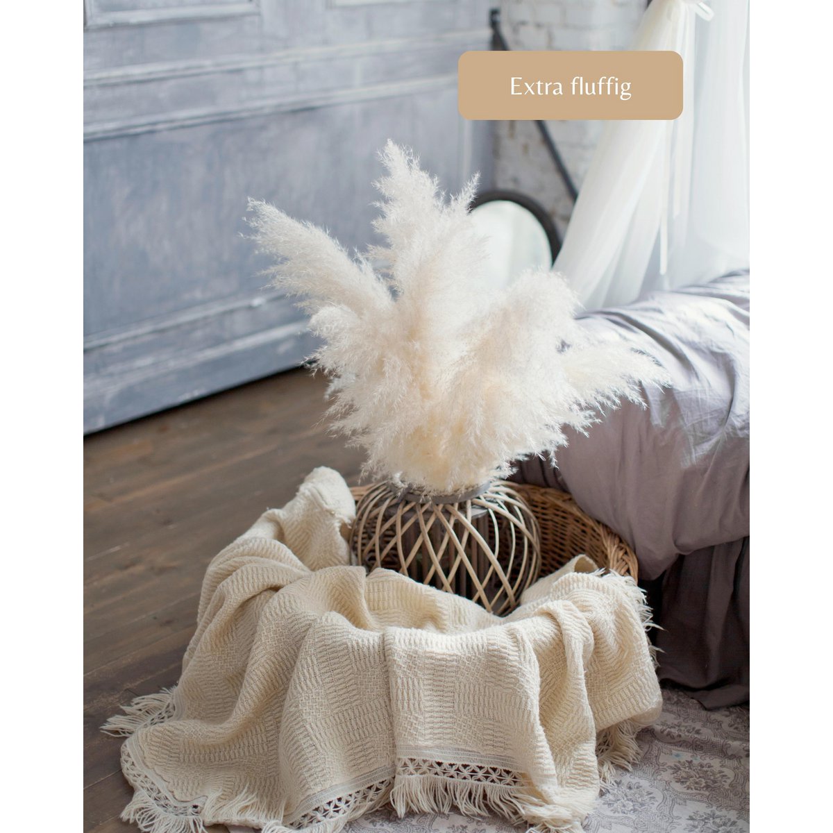 Pampagras groot beige 120 cm