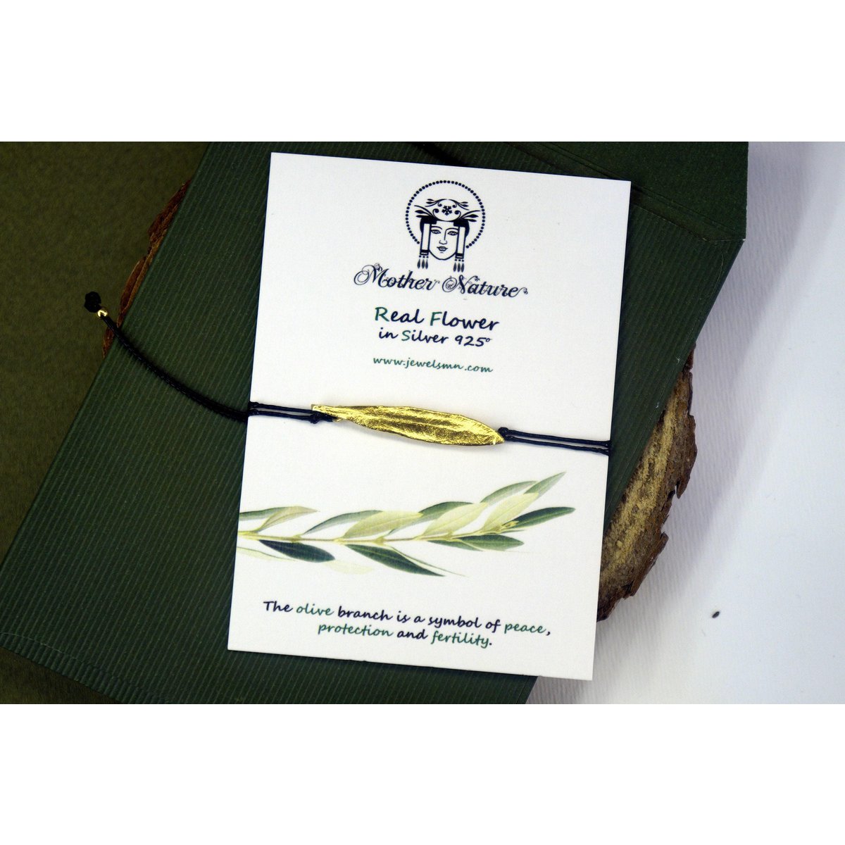 Olive Leaf Bracelet: Eco-Friendly Sterling Silver Jewelry (Adjustable)