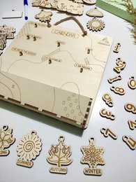Calendario perpetuo de madera, rastreador de tiempo y clima, regalo Montessori para niños