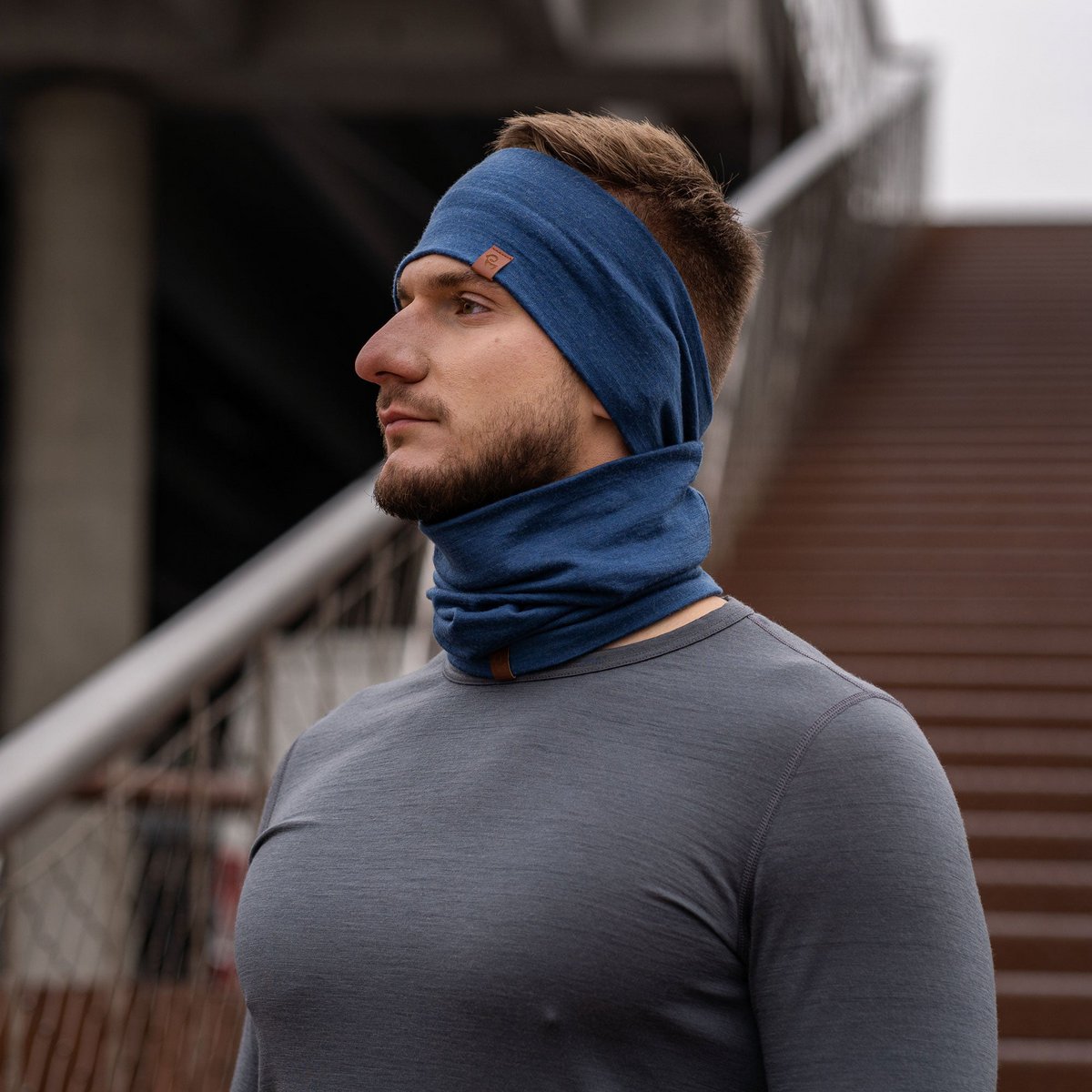 Men's Headband and Gaiter Set Denim
