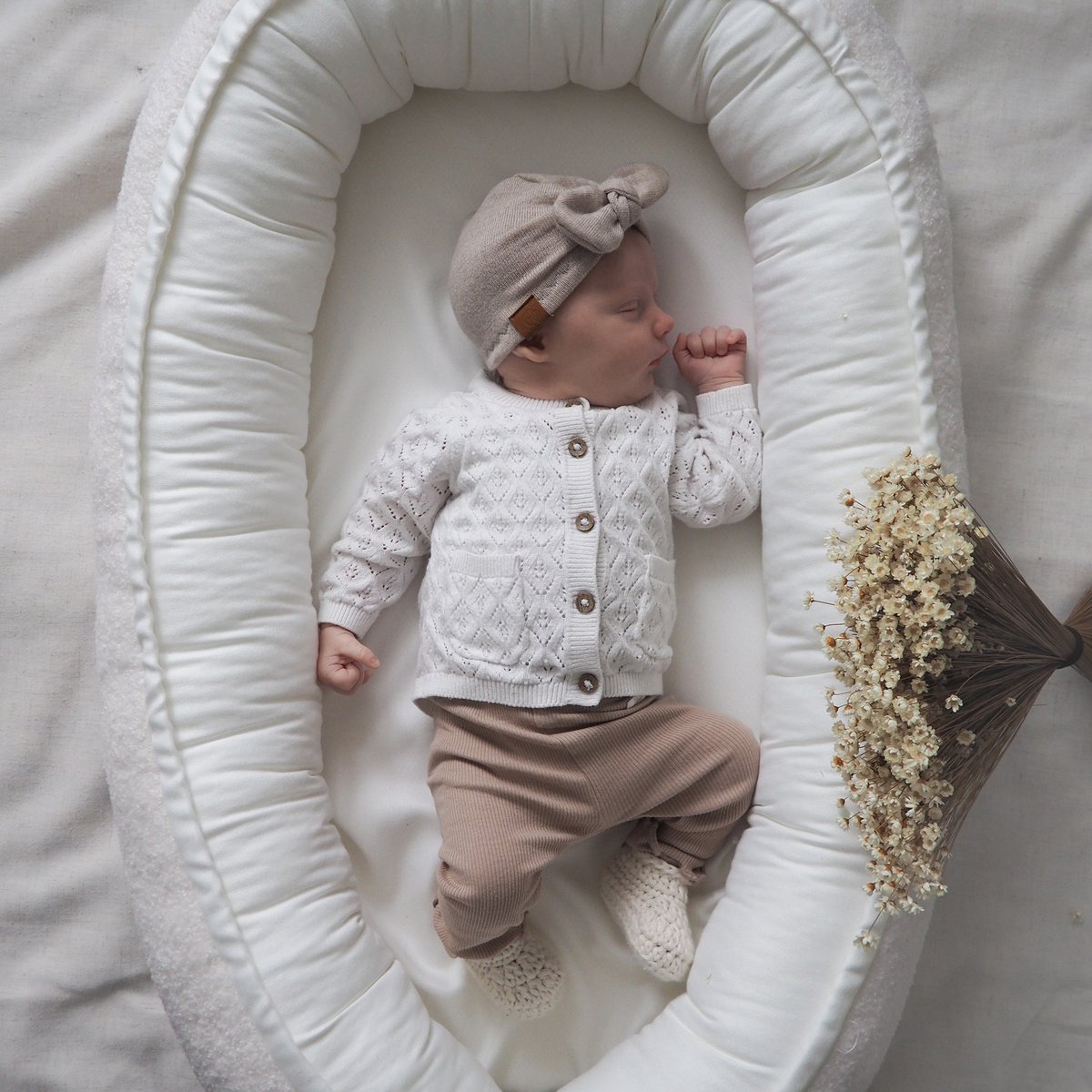 Merino baby turban - beige