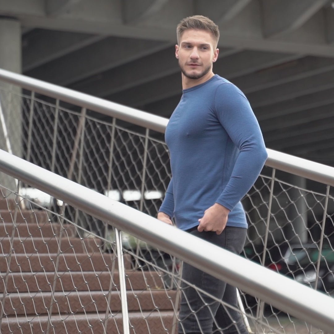 Men's Merino 160 Long Sleeve Crew Denim