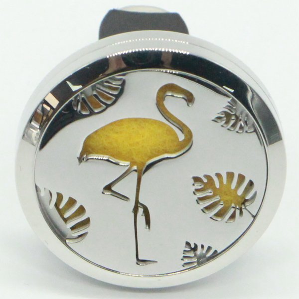 Car Diffuser Clip'Arôme - Flamingo - Stainless Steel with Blotters - Decorative Aromatherapy Accessory - Gift Idea
