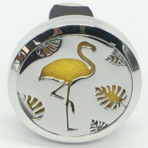 Car Diffuser Clip'Arôme - Flamingo - Stainless Steel with Blotters - Decorative Aromatherapy Accessory - Gift Idea