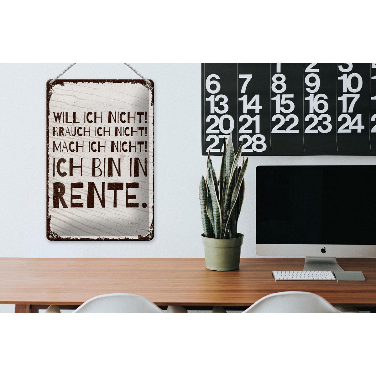 Plaque en tôle disant 20x30 cm Je ne le fais pas, je suis à la retraite, plaque décorative