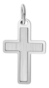 925/- echt zilveren kettinghanger "Kilana", mat/gepolijst kruis, gerhodineerd