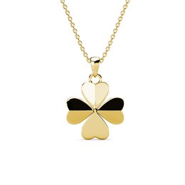 Kleeblatt-Anhänger – Gold und Kristall