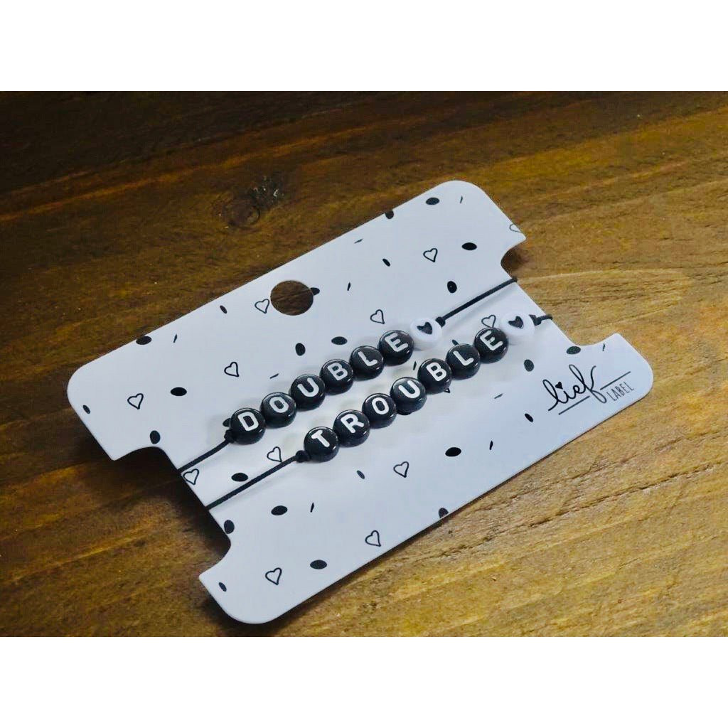 Armbänder Double & Trouble Schwarz und Weiß 2 Stück