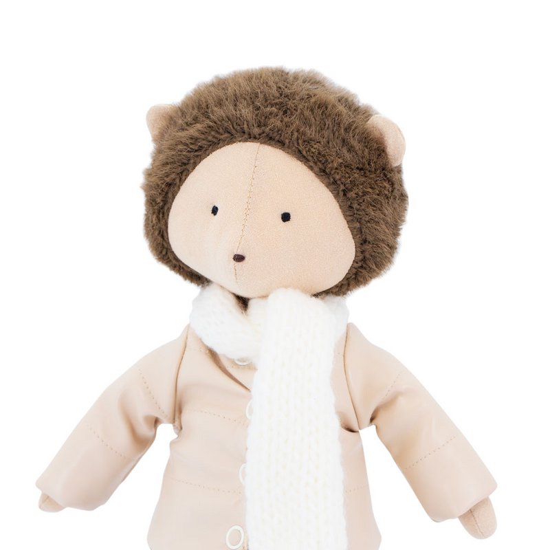 Cotton Soft Toy, Cotti Motti - Henry The Hedgehog: Leather Down Jacket (30 cm)
