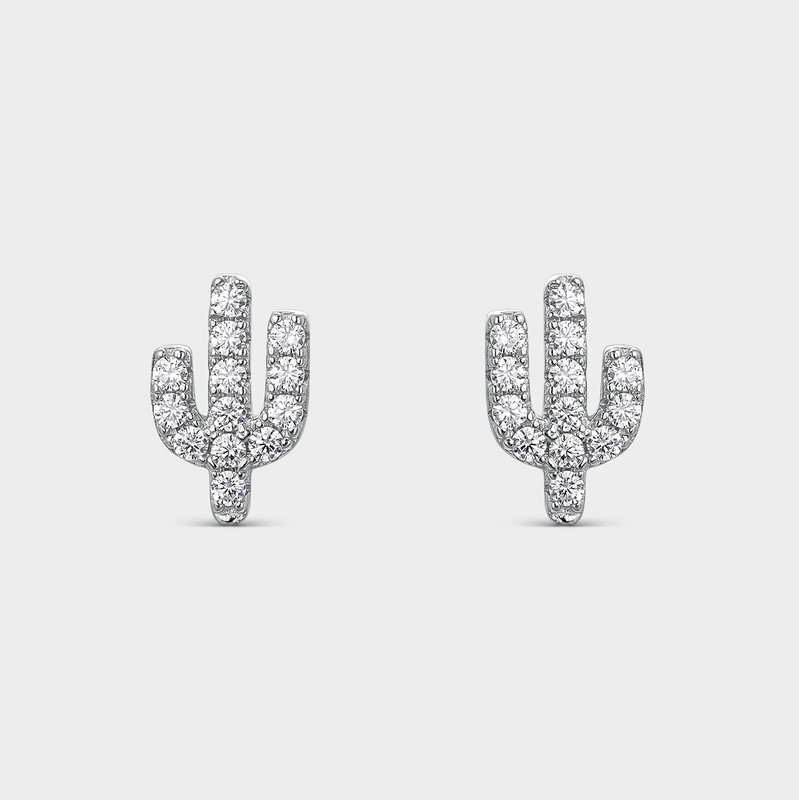 CACTUS EARRINGS IN SILVER