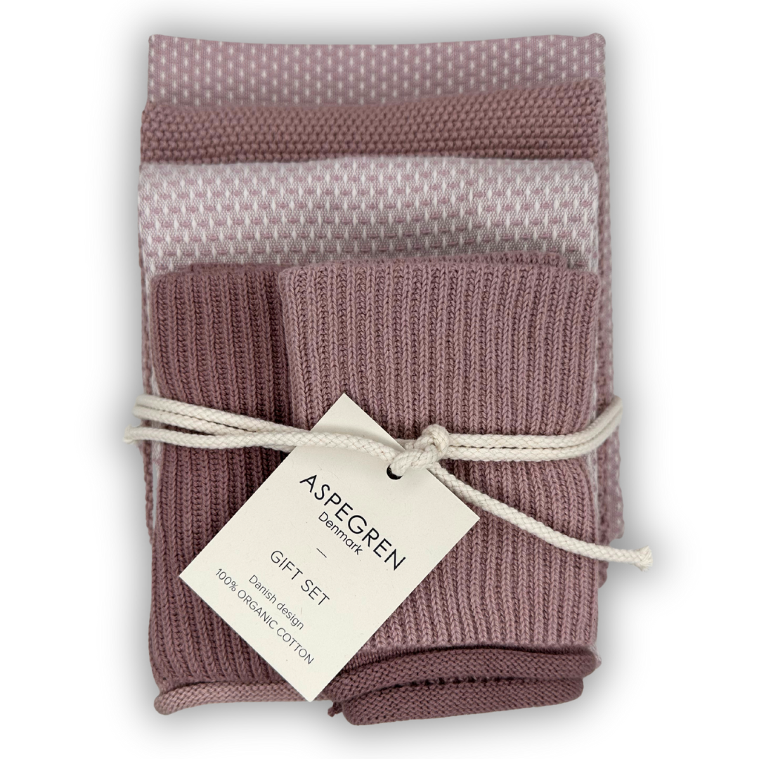Küchen-Geschenkset – Rosenquarz (Preis für 4 Set)