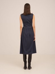 Frame blauwe midi-jurk
