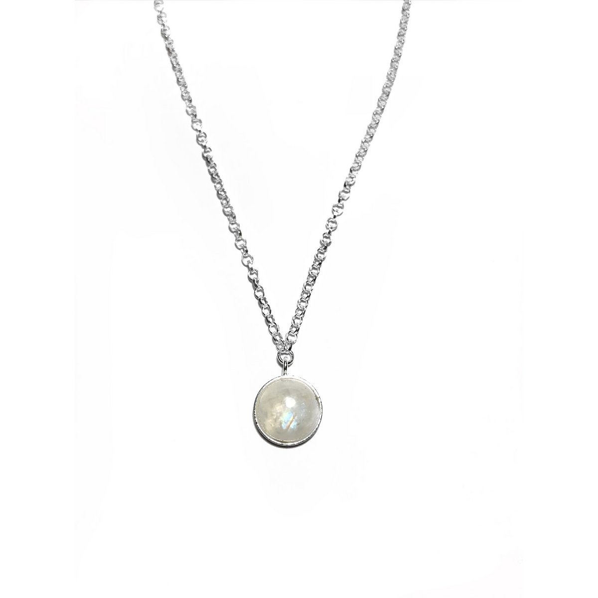 silver moon stone necklace MARIE