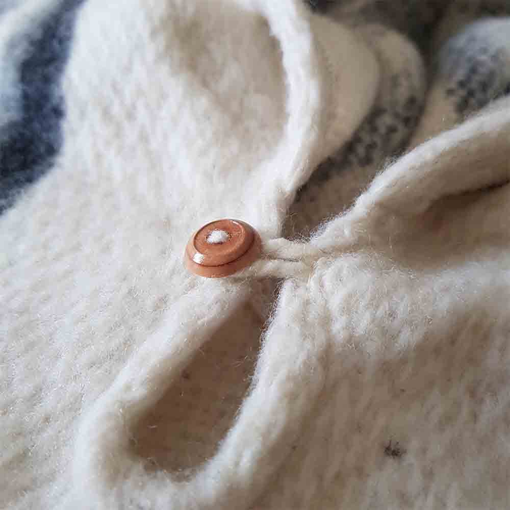 Poncho Alpaca Bianco - Prodotto in Ecuador