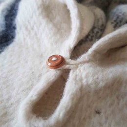 Poncho en Alpaga Blanc - Fabriqué en Equateur