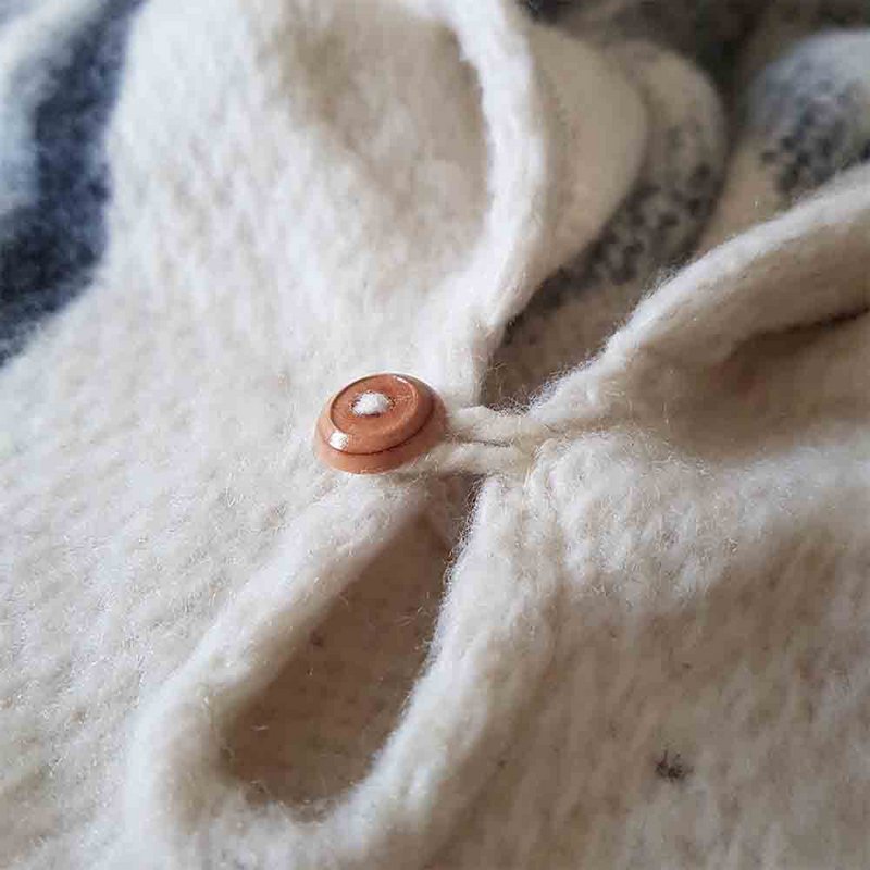 Alpaca Poncho White - Lavet i Ecuador