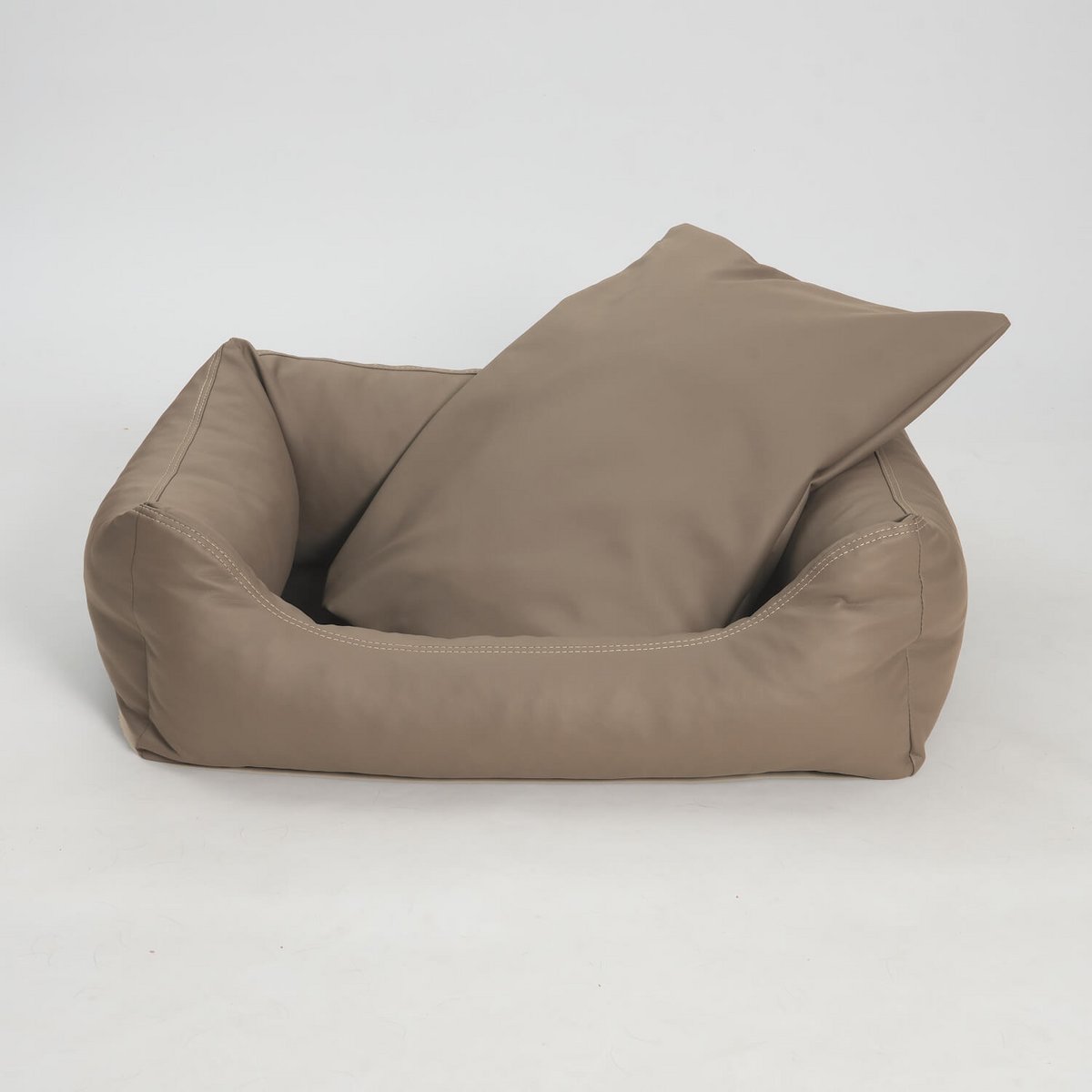 Hundebett Box Bett Saddle Kunstleder sand