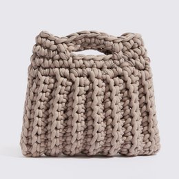 Borsa “Ionio” all'uncinetto con custodia impermeabile beige