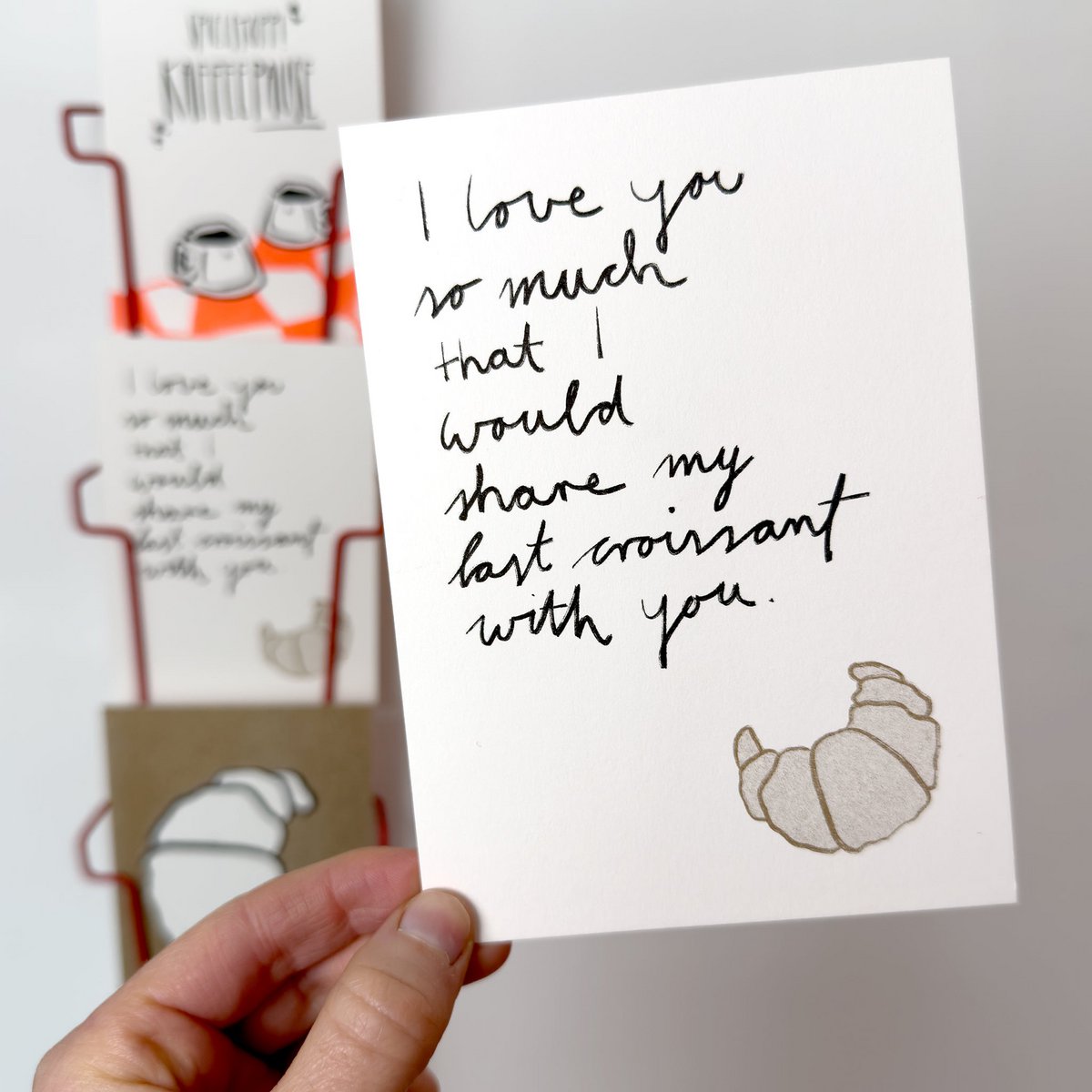 Postkort "Proof of Love: Croissant" | Kort til det ultimative bevis på kærlighed