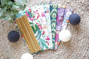Kit long straws with pouch Made In France