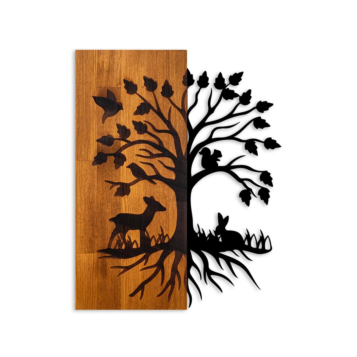 MA-434 Wood metalen muurschildering