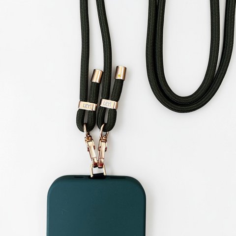 Mobiele telefoonketting - olijfgroen MESSE