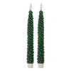 LED Dinerkaarsen set van 2 Ø 3x25 cm Groen Wax