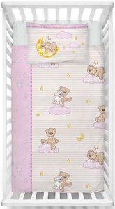 Beaver bed linen set 100x135cm teddy in pink