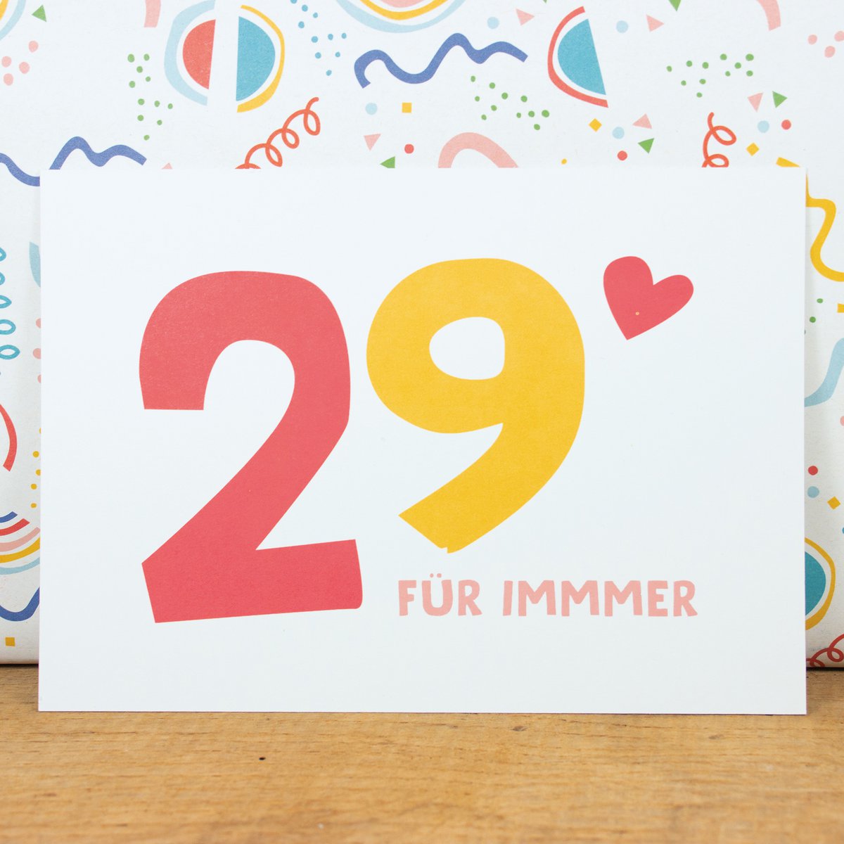 Ansichtkaart "29❤️ Forever" gemaakt van gerecycled papier