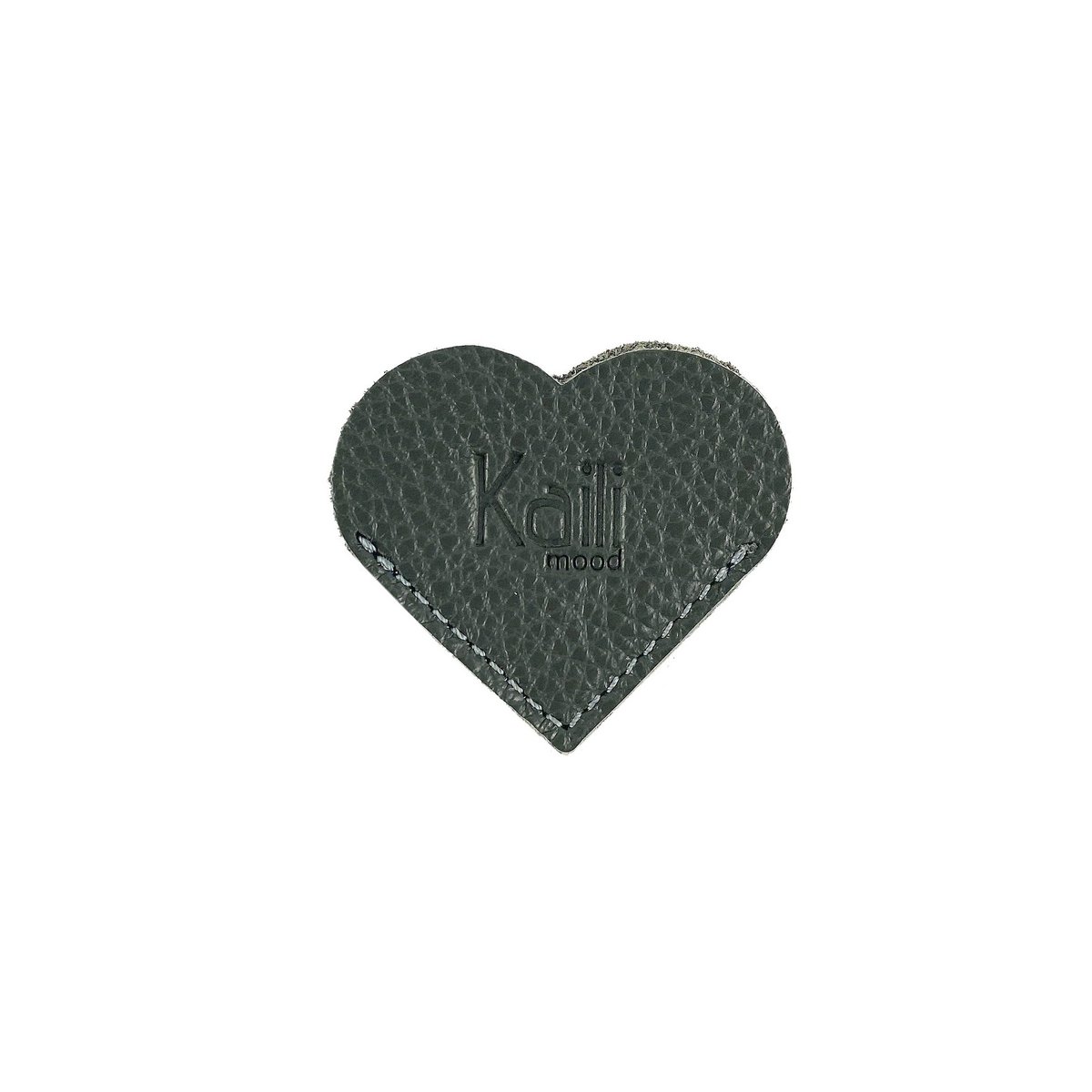 K0038FB | Segnalibro Cuore Made in Italy in Vera Pelle pieno fiore, grana dollaro - Colore Grigio - Dimensioni: cm 6 x 5,5 x 0,5 - Confezione: Gift Box rigido fondo/coperchio