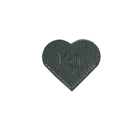 K0038FB | Made in Italy Heart Bookmark in echt volnerf leer, generfde dollar - Grijze kleur - Afmetingen: 6 x 5,5 x 0,5 cm - Verpakking: stijve bodem/deksel Geschenkdoos