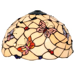 Lampshade tiffany Ø 30x20 cm Beige pink glass butterfly glass lampshade