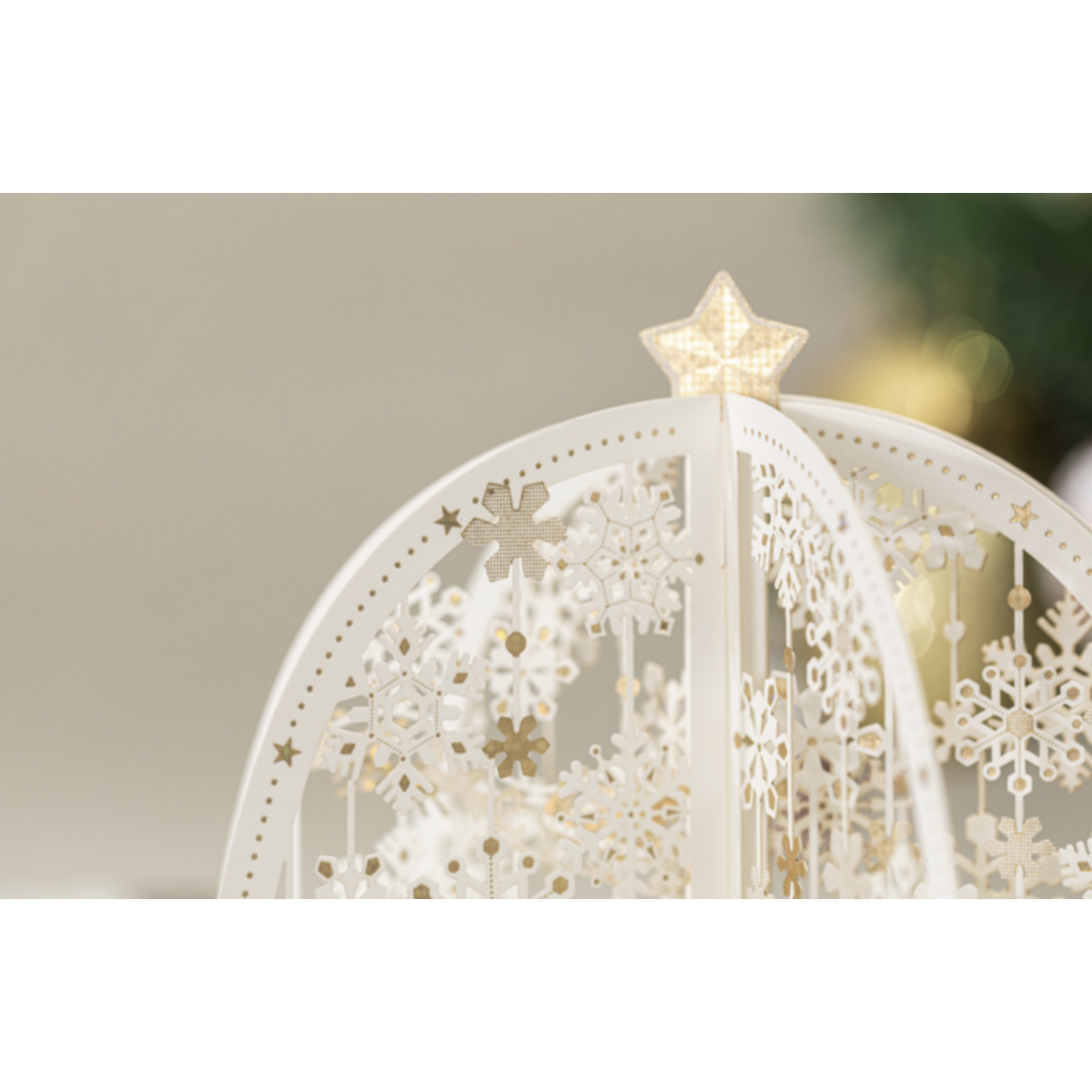 3D Pop up Christmas card Merry Christmas with snowflakes and golden poinsettias
