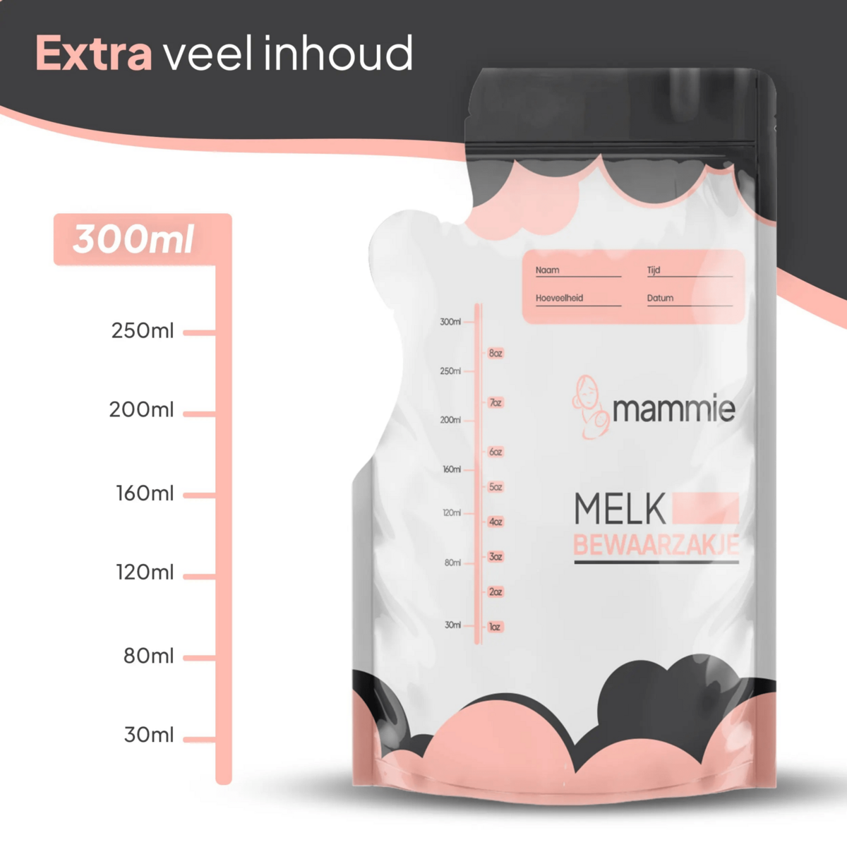 Torebki do przechowywania mleka matki z dzióbkiem - 300 ML - nie zawierają BPA