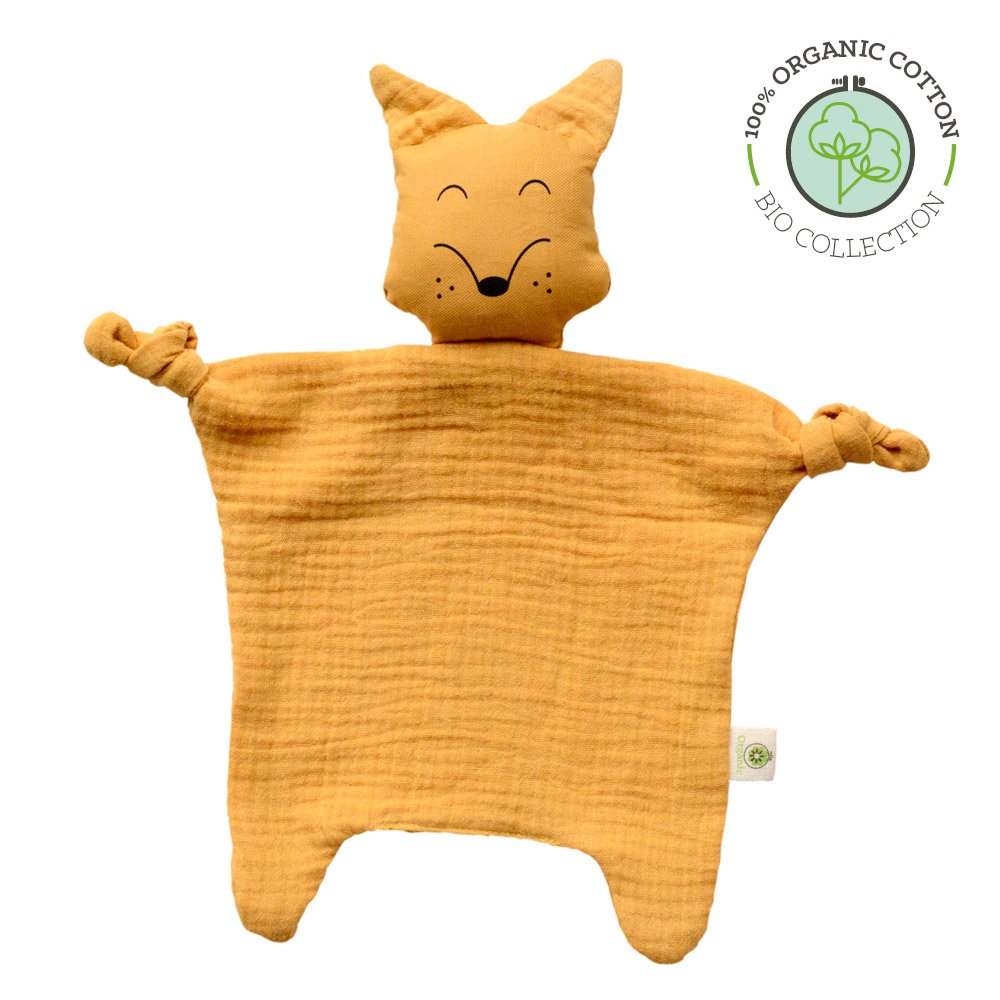 Doudou renard en coton bio