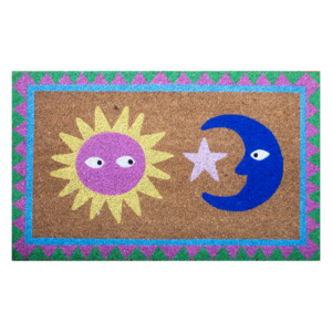 Kitsch Kitchen doormat Loteria sun moon natural