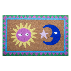 Kitsch Kitchen doormat Loteria sun moon natural