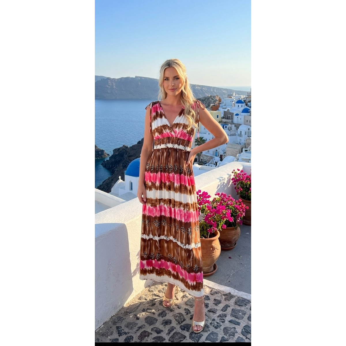 “Aurore” Maxikjole – Tie & Dye Print – 603-154