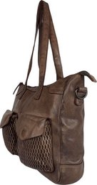 Borse da donna borsa a tracolla grande sacca per la pelle in pelle scuro marrone scuro