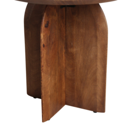 Bullnose sidebord mangotræ - Ø50 cm